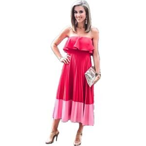 aidan mattox pleated colorblock midi dress Aidan Mattox Women's Midi for sale